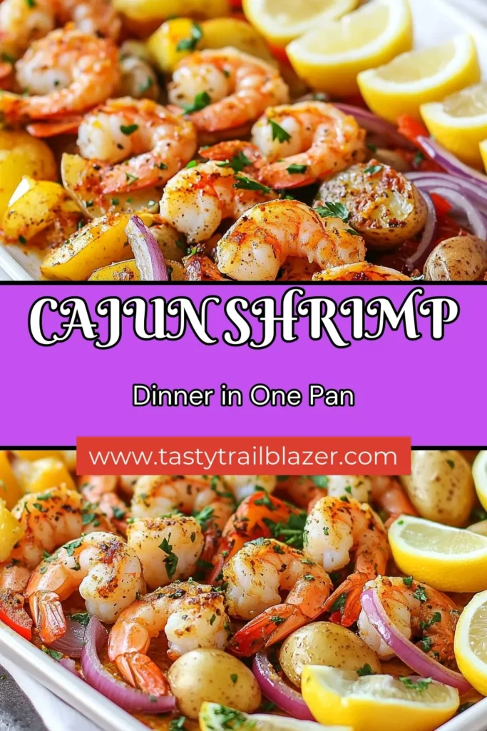 Looking for an easy seafood recipe that packs flavor? Try this Cajun Shrimp Sheet Pan Dinner! This simple, one-pan meal features Cajun seasoning shrimp paired with roasted shrimp and vegetables, making it a delightful weeknight dinner. Perfect for seafood lovers, this Cajun shrimp recipe is easy to prepare and delivers delicious results. Don't forget to save this recipe for a tasty dinner! #CajunShrimp #SheetPanDinner #EasySeafoodRecipes #CajunSeasoningShrimp