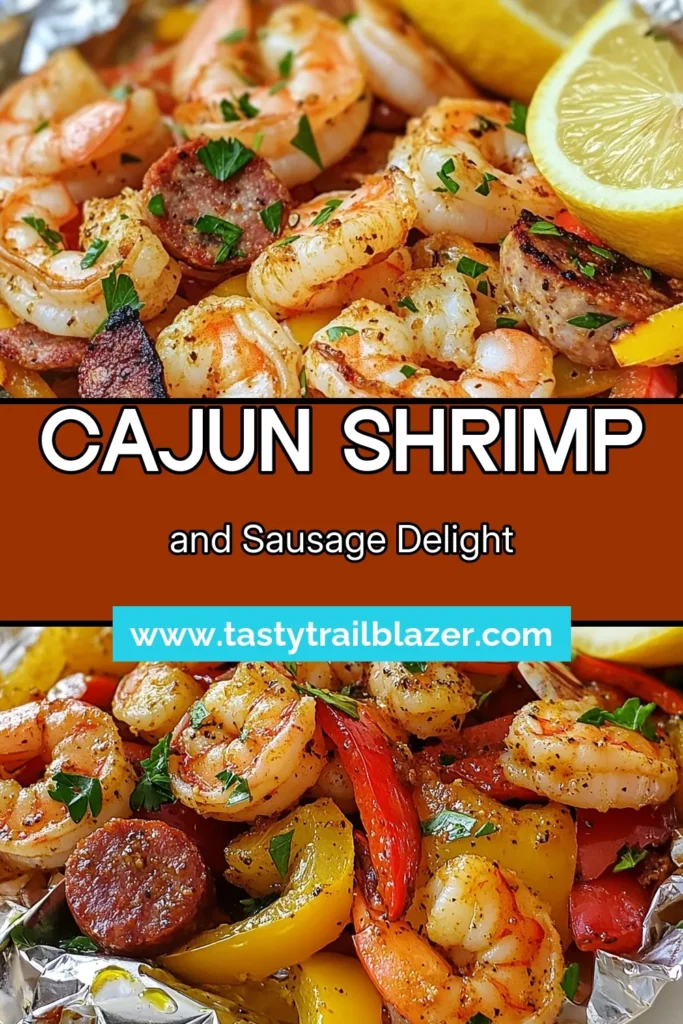 Discover the ultimate easy shrimp dinner with these Cajun shrimp foil packets that bring together bold flavors and convenience. This smoked sausage recipe pairs juicy shrimp and hearty smoked sausage with vibrant peppers and spices for a delicious grilled shrimp and sausage meal. Perfect for busy weeknights, these foil packet meals are easy to prep and cook in no time. Save this recipe for a flavorful family feast! #CajunShrimpFoilPackets #EasyShrimpDinner #GrilledShrimpAndSausage #FoilPacketMeals