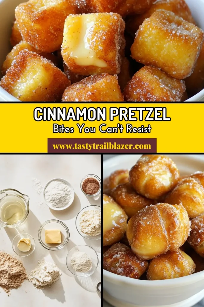 Indulge in these delightful cinnamon sugar pretzel bites, the perfect treat for any occasion! This easy pretzel recipe allows you to create homemade pretzel bites that are soft, chewy, and coated in a delicious cinnamon-sugar mixture. Baked to golden perfection, these cinnamon pretzel bites are a must-try! Elevate your snack game today by saving this recipe! #CinnamonSugarPretzelBites #HomemadePretzelBites #EasyPretzelRecipe #CinnamonPretzelRecipe