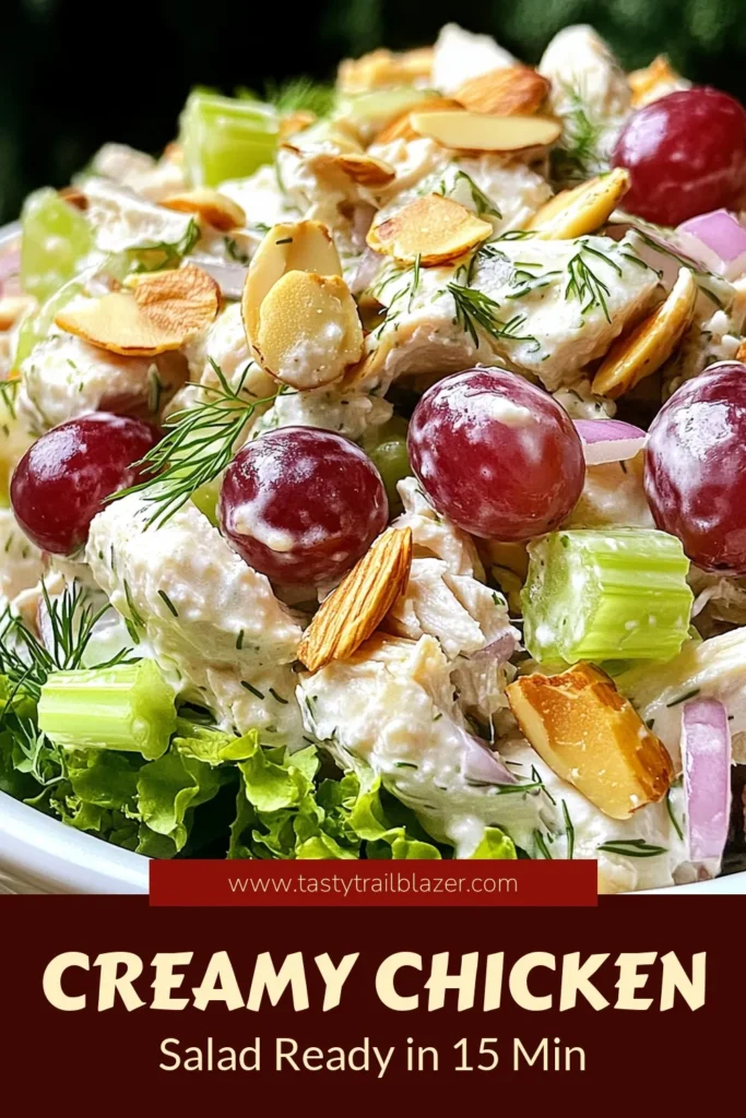 Discover a delicious and healthy chicken salad recipe with this creamy Greek yogurt chicken salad! Packed with flavor and protein, this easy chicken salad with Greek yogurt combines cooked chicken, crunchy veggies, and sweet grapes for a refreshing dish. Drizzled with a simple Greek yogurt salad dressing, it’s perfect for meal prep. Try this protein-packed chicken salad today and enjoy the taste of health! Save for later! #ChickenSalad #HealthyEating #GreekYogurt #MealPrepIdeas