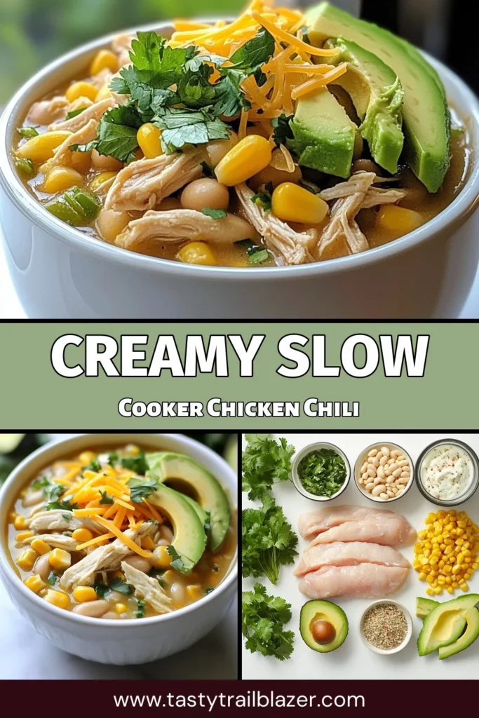 Discover the ultimate Crockpot white chicken chili recipe that you'll want to make again and again! This slow cooker chicken chili is easy to prepare and packed with flavor. Indulge in a creamy white chili with beans that’s not only delicious but also a healthy chicken chili recipe. Perfect for busy days, it requires just 15 minutes of prep time! Save this recipe and enjoy a warm bowl of comfort. #CrockpotWhiteChickenChili #EasyWhiteChickenChili #HealthyChickenChili #SlowCookerRecipes