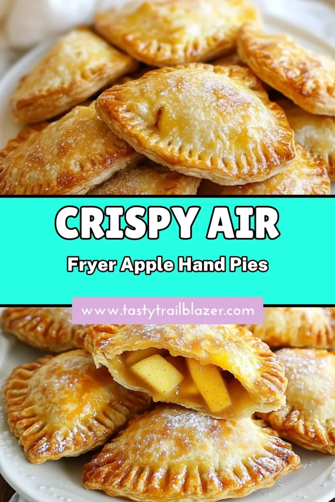 Indulge in these delicious Air Fryer Apple Hand Pies that are perfect for any dessert lover! This easy apple hand pie recipe combines diced apples, cinnamon, and brown sugar, all wrapped in flaky crust. They're a fantastic option for quick apple desserts and air fryer desserts. Make your afternoons sweeter with these Cinnamon Apple Hand Pies! Try the recipe today and elevate your dessert game. #AppleHandPies #AirFryerDesserts #EasyRecipes #QuickDesserts