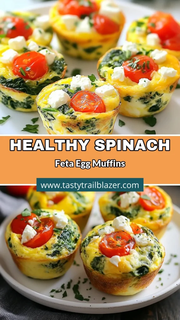 Start your day right with these delicious Spinach Feta Egg Muffins, the perfect healthy breakfast muffins! Packed with fresh spinach and crumbled feta, this low carb breakfast idea is both nutritious and satisfying. Follow this easy egg muffins recipe to create 12 tasty treats that you can grab on the go. Enjoy warm or make them ahead for meal prep. Click for the full recipe and transform your mornings! #HealthyBreakfast #EggMuffins #SpinachFeta #LowCarb