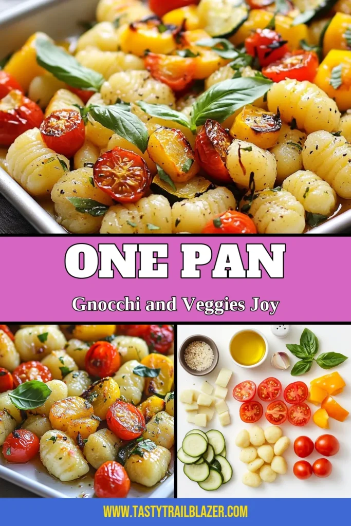 Discover the joy of a delicious and simple Sheet Pan Gnocchi with Roasted Vegetables! This Easy Gnocchi Recipe combines perfectly roasted veggies with tender gnocchi for a flavorful, comforting dinner. Perfect for busy nights, this One-Pan Gnocchi Dinner is not only vegetarian but also packed with nutrients. Try this Vegetarian Sheet Pan Meal tonight and enjoy a hearty dish! Save for later! #SheetPanGnocchi #RoastedVegetableGnocchi #EasyGnocchiRecipe #OnePanDinner