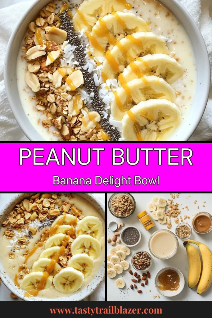 Start your day right with this Peanut Butter Banana Smoothie Bowl! This delicious smoothie bowl recipe is perfect for a healthy breakfast smoothie that is both quick and easy to make. Packed with frozen bananas and creamy peanut butter, it’s a nutritious vegan peanut butter dessert that will satisfy your sweet tooth. Try it today and add your favorite toppings! Save this recipe for a delicious banana smoothie bowl. #PeanutButterBananaSmoothie #SmoothieBowlRecipe #HealthyBreakfast #VeganDessert
