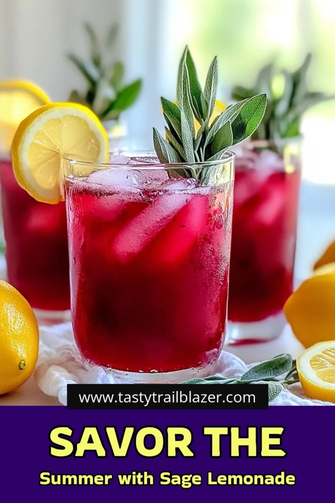 Beat the summer heat with this delicious Blackberry Sage Lemonade, a refreshing twist on your classic homemade lemonade recipe. Packed with fresh blackberries and infused with fragrant sage, this drink is perfect for sunny days. Impress your guests with this easy blackberry sage lemonade that will be the highlight of your summer gatherings. Don’t miss out—save this refreshing summer beverage recipe now! #BlackberrySageLemonade #FreshBlackberryDrinks #SageInfusedLemonade #HomemadeLemonadeRecipe