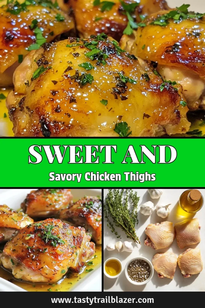 Discover the deliciousness of honey mustard chicken thighs with this easy baked chicken thighs recipe. This easy chicken thigh marinade combines honey, Dijon mustard, and garlic for a flavorful honey mustard glaze for chicken that everyone will love. Perfect for a family dinner or meal prep, skinned chicken thigh recipes have never been easier. Try it today and enjoy juicy, tender chicken! Save this recipe for later! #HoneyMustardChicken #BakedChickenThighs #EasyRecipes #ChickenDinner