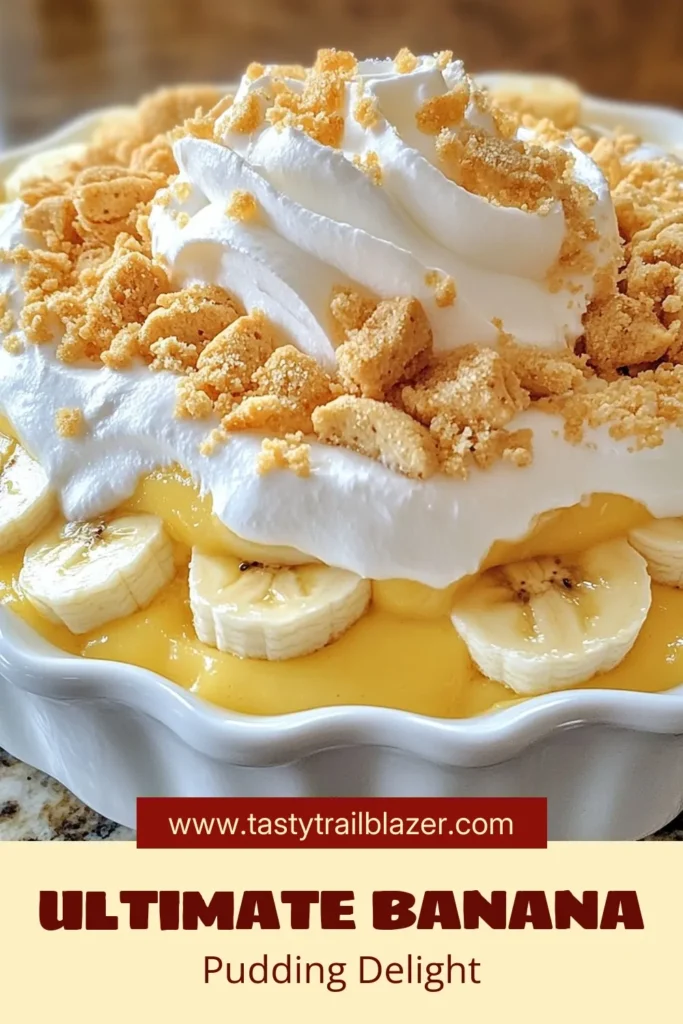 Indulge in this classic banana pudding recipe that combines the creaminess of homemade banana pudding with the delightful crunch of vanilla wafers. Perfect for any occasion, this heavenly banana pudding is a must-try banana dessert recipe. Layered with fresh bananas and whipped cream, it's sure to impress! Save this easy recipe for your next gathering and enjoy a taste of nostalgia. #BananaPudding #BananaDessert #HomemadePudding #ClassicDesserts