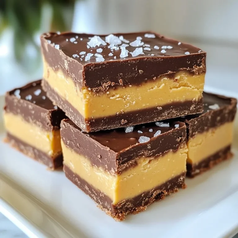 To make peanut butter fudge, you need a few simple ingredients. Here is the list: - 1 cup creamy peanut butter - 1 cup powdered sugar - 1/2 cup unsweetened cocoa powder - 1/4 cup unsalted butter, melted - 1 teaspoon vanilla extract - A pinch of salt These ingredients blend together to create a rich, creamy treat. The creamy peanut butter gives it that classic flavor. The cocoa powder adds a nice chocolate touch. You can enhance your fudge with some optional ingredients. Here are a couple of ideas: - 1/2 cup chopped nuts (e.g., almonds or walnuts) - Sea salt flakes for topping Chopped nuts add a delightful crunch. Sea salt flakes give your fudge a sweet and salty contrast. Feel free to get creative with these extras! If you need to swap an ingredient, it’s easy! Here are some recommendations: - Use crunchy peanut butter for a different texture. - Replace unsweetened cocoa powder with carob powder for a unique flavor. - If you don’t have powdered sugar, you can blend granulated sugar until fine. These swaps keep the fudge delicious while catering to your tastes or pantry needs. {{ingredient_image_1}} To start, gather all your ingredients. You need creamy peanut butter, powdered sugar, cocoa powder, melted butter, vanilla extract, and salt. If you want some crunch, grab chopped nuts too. Line an 8x8-inch baking dish with parchment paper. Let the paper hang over the edges. This helps when you lift the fudge out later. In a medium bowl, mix the melted butter and creamy peanut butter. Stir until they blend well. Next, add powdered sugar, cocoa powder, vanilla extract, and a pinch of salt. Mix until it becomes smooth. If you chose to add nuts, fold them in gently. The mixture should look rich and thick, ready for the dish! Pour the fudge mixture into the lined dish. Spread it evenly with a spatula. If you like, sprinkle sea salt flakes on top. Cover the dish with plastic wrap. Place it in the fridge for at least 2 hours. Once it’s firm, lift the fudge out by the parchment edges. Cut it into squares. Enjoy your tasty treat! When making peanut butter fudge, avoid overmixing. This can make the fudge too dense. Don't skip the salt; it enhances the flavors. Make sure to measure the cocoa powder correctly. Too much can overpower the taste. To get smooth fudge, blend the peanut butter and melted butter well. This step is key! If you want a softer texture, reduce the cocoa powder slightly. For a firmer fudge, chill it longer. Adding nuts can give a nice crunch if you enjoy texture. Serve your fudge on a pretty platter. Dust it with cocoa powder for a nice touch. You can also add fresh berries for color. If you like, drizzle melted chocolate on top. This adds a rich flavor and makes it look fancy! Pro Tips Use Room Temperature Ingredients: Ensure that your peanut butter and melted butter are at room temperature for a smoother mixture, making it easier to combine all ingredients. Choose Quality Cocoa Powder: Opt for high-quality unsweetened cocoa powder for a richer chocolate flavor in the fudge. Chill for Optimal Firmness: Allow the fudge to chill for the recommended time in the refrigerator to achieve the perfect firm texture for cutting. Experiment with Add-Ins: Feel free to add different nuts or even dried fruit to the fudge mixture for a unique twist and added flavor. {{image_2}} You can easily make chocolate-chunk peanut butter fudge. Just add chocolate chunks to the mix. Use half a cup of chocolate chips or chopped chocolate. Mix them in after blending your ingredients. This gives your fudge a rich, gooey texture. Each bite bursts with chocolatey goodness. It’s a great twist on classic fudge. For a healthier option, swap some ingredients. Use natural peanut butter with no added sugar. Substitute maple syrup for powdered sugar. This change keeps the treat sweet but cuts down on refined sugar. You can also add mashed bananas for natural sweetness. These swaps keep the flavor but make it lighter. Try adding different flavors to your fudge. For a coffee kick, mix in a teaspoon of espresso powder. This gives a rich, deep flavor. You can also fold in shredded coconut for a tropical twist. It adds a nice texture and flavor. Experimenting with flavors makes each batch unique and fun! To keep your peanut butter fudge fresh, store it in an airtight container. This helps prevent it from drying out. Place a piece of parchment paper between layers for easy serving. Keep your fudge in the fridge for best results. The cool temperature helps it stay firm and tasty. You can freeze your fudge for longer storage. Cut it into squares before freezing. Wrap each piece in plastic wrap, then place them in a freezer bag. Label the bag with the date. When you want to enjoy it, thaw the fudge in the fridge overnight. This keeps it fresh and ready to eat. Peanut butter fudge can last up to two weeks in the fridge. If you freeze it, it can last up to three months. Always check for any signs of spoilage, like changes in color or smell. If it looks or smells off, it’s best to toss it. Enjoy your treat while it's fresh for the best taste! Yes, you can use crunchy peanut butter. It adds a nice texture. The fudge will still taste great. Just swap it in for the creamy peanut butter. The rest of the recipe stays the same. To make fudge without cocoa powder, skip it entirely. You can also add more peanut butter. Use about 1.5 cups of peanut butter. Add 1 cup of powdered sugar and mix well. You might want to add vanilla for flavor. The best way to cut fudge is to chill it first. Once it is firm, use a sharp knife. Lightly grease the knife with oil to help it glide. Cut into even squares for a nice look. Use the parchment paper to lift the fudge out, which makes cutting easier. In this blog post, we explored how to make peanut butter fudge. We covered essential ingredients, helpful tips, and creative variations. You learned how to mix and set your fudge perfectly, avoiding common mistakes. Remember, storing your fudge correctly keeps it fresh. Experiment with different flavors and textures to find your favorite. Making fudge is fun and easy; enjoy each sweet moment with your creations!