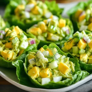 Savory Avocado Egg Salad Lettuce Wraps Recipe