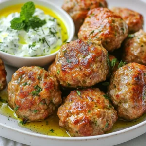 Greek Turkey Meatballs with Tzatziki Flavor Boost