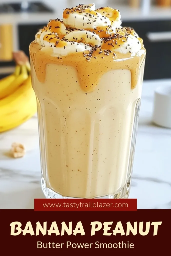 Craving a delicious and nutritious drink? Try this Peanut Butter Banana Smoothie, the perfect Protein Smoothie Recipe for a quick breakfast or snack! Packed with healthy ingredients like banana, peanut butter, and almond milk, this Healthy Banana Smoothie is also easy to make vegan. In just 5 minutes, enjoy a refreshing Quick Protein Shake that fuels your day! Save this recipe for later! #PeanutButterBanana #ProteinSmoothie #VeganSmoothie #HealthyRecipes