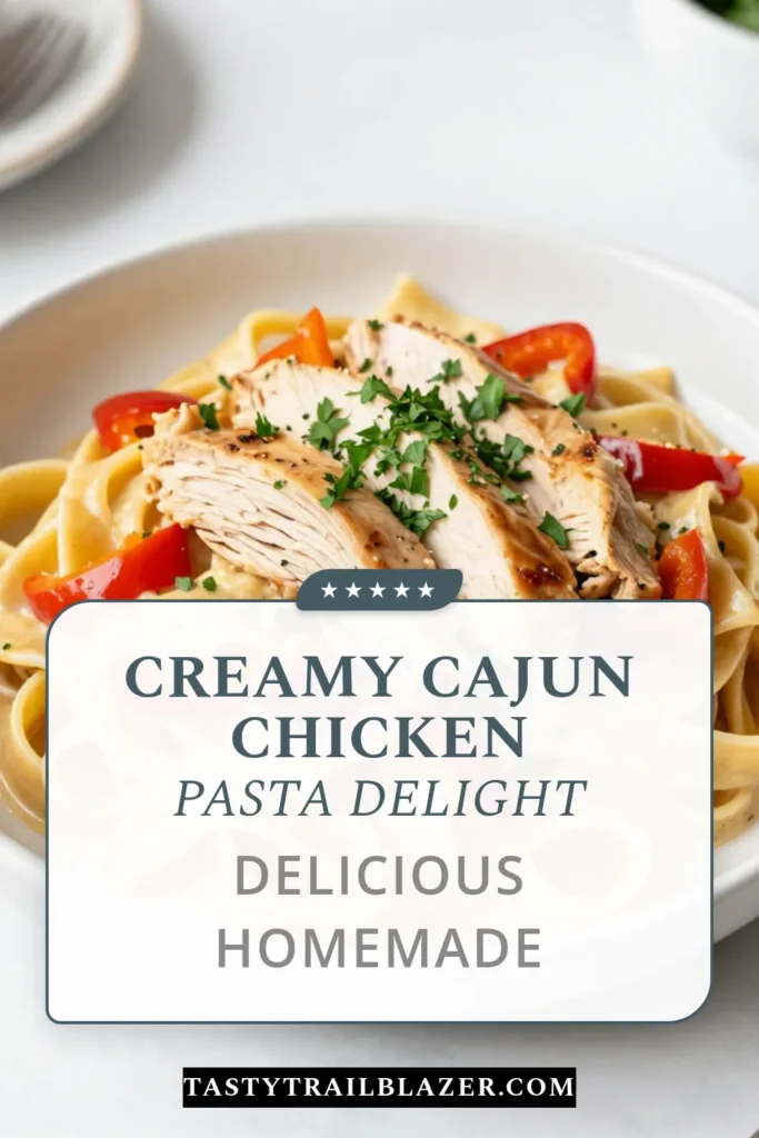 Discover the ultimate Cajun chicken pasta recipe for a delicious and easy chicken pasta dinner! This creamy fettuccine pasta, enhanced with Cajun seasoning, brings bold flavors to your table. Perfect for busy weeknights, this creamy pasta recipe features tender chicken and colorful bell peppers in a rich sauce. Don't miss out on this flavorful dish—save it now for your next meal! #CajunChickenPasta #CreamyPastaRecipes #EasyDinner #FettuccinePasta