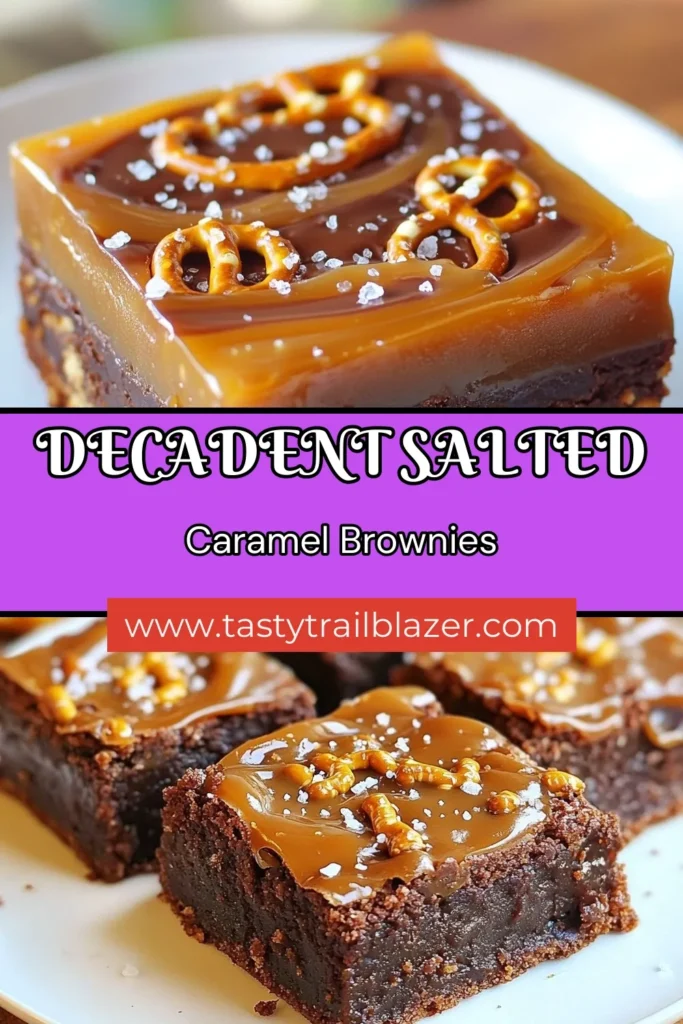 Indulge in the ultimate flavor combo with these Salted Caramel Pretzel Brownies! This easy brownie recipe features a rich, fudgy base topped with crunchy pretzels and homemade salted caramel. Perfect for sweet and salty dessert lovers, these brownies are sure to impress. Bake a batch today and treat yourself to a delightful indulgence! Don't forget to save this recipe for your next craving! #SaltedCaramelPretzelBrownies #EasyBrownieRecipe #SweetAndSaltyDesserts #BrowniesWithPretzels