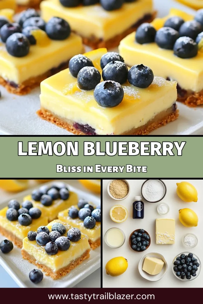 Discover the delightful taste of Lemon Blueberry Cheesecake Bars! This easy cheesecake bars recipe is perfect for any occasion. With a creamy filling featuring fresh blueberries, it's a no-bake lemon cheesecake that will wow your guests. These cream cheese dessert bars are simple to make and perfect for those craving fresh blueberry desserts. Save this recipe for a refreshing treat! #LemonBlueberryCheesecakeBars #EasyDesserts #NoBakeCheesecake #CreamCheeseDessert