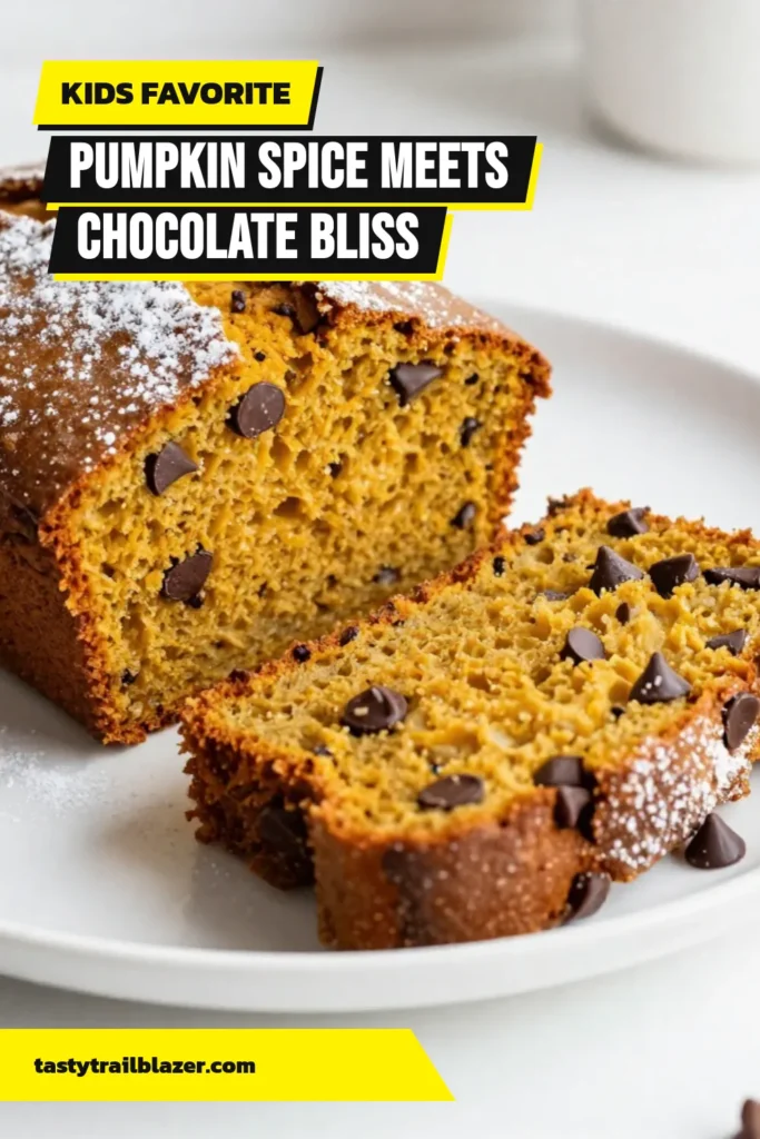Indulge in the deliciousness of chocolate chip pumpkin bread this fall! This easy pumpkin bread recipe combines rich pumpkin puree and gooey chocolate chips, making it a perfect addition to your fall baking recipes. Whip up this tasty chocolate chip bread for cozy gatherings or simply treat yourself to a delightful pumpkin spice dessert. Save this recipe for a seasonal favorite! #ChocolateChipPumpkinBread #FallBakingRecipes #PumpkinSpiceDesserts #PumpkinBreadRecipe