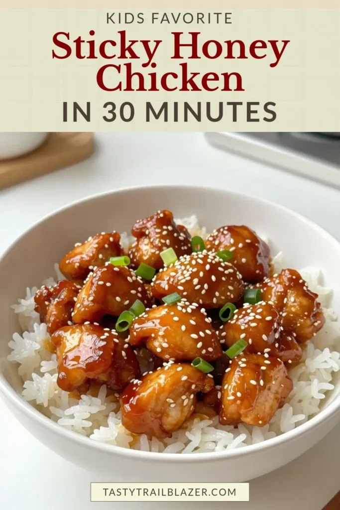 Indulge in the sweet and savory flavors of Sticky Honey Sesame Chicken with this easy chicken thighs recipe that's perfect for a quick dinner! This Honey Sesame Chicken Recipe will delight your family with its sticky sauce and tender bites of chicken. It’s an ideal Asian chicken dinner that can be made in just 50 minutes. Click to discover the full recipe and enjoy this delicious meal tonight! #StickyHoneySesameChicken #EasyChickenThighs #QuickDinnerRecipes #AsianDinner