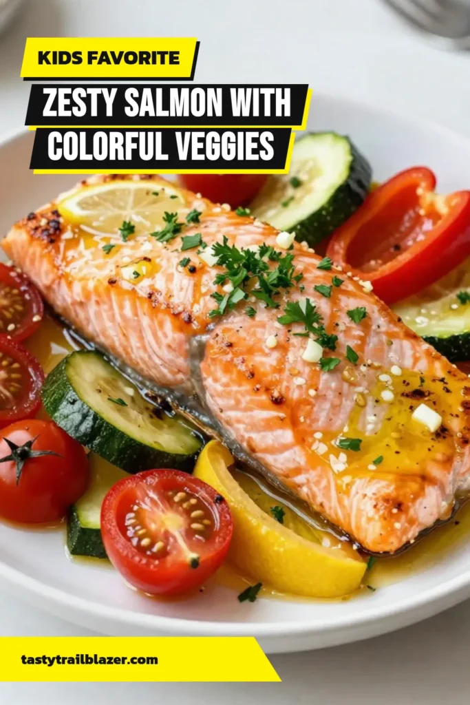 Discover this delicious lemon garlic salmon recipe that's perfect for an easy salmon dinner. With our sheet pan salmon recipe, you'll enjoy baked salmon with veggies in just 30 minutes! This healthy salmon recipe features tender salmon fillets marinated in zesty lemon and garlic, paired with vibrant veggies. It's a wholesome meal your family will love. Try it tonight and savor the flavors! Save this easy recipe! #HealthyEating #SalmonRecipes #SheetPanDinner #QuickMeals