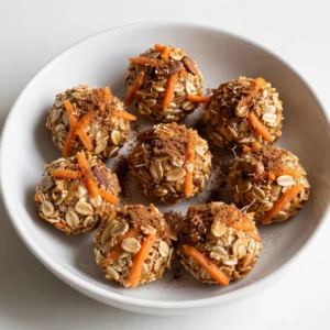 To make carrot cake energy bites, you need some simple, healthy ingredients. Here is a list: - 1 cup rolled oats - 1/2 cup almond flour - 1/2 cup finely shredded carrots (about 1 medium carrot) - 1/4 cup chopped walnuts or pecans - 1/4 cup unsweetened shredded coconut - 1/4 cup maple syrup - 1/4 cup nut butter (almond or peanut) - 1 teaspoon ground cinnamon - 1/2 teaspoon vanilla extract - 1/4 teaspoon salt - Optional: raisins or chocolate chips for extra sweetness These ingredients create a tasty and nutritious snack. Each one plays a key role in flavor and texture. For example, rolled oats provide a chewy base, while nuts add crunch. Shredded carrots give moisture and sweetness. The maple syrup acts as a natural sweetener. Nut butter binds everything together, making each bite delightful. Using almond flour makes these bites gluten-free, which is great for many diets. Ground cinnamon adds warmth and a hint of spice, while vanilla extract elevates the flavor. The salt balances the sweetness, making each bite even better. You can also customize your energy bites. Add raisins or chocolate chips for a fun twist. These optional mix-ins let you play with flavors and textures. Enjoy experimenting and making this snack your own! {{ingredient_image_1}} 1. Combining Dry Ingredients: Grab a large mixing bowl. Add 1 cup of rolled oats, 1/2 cup of almond flour, 1/2 cup of finely shredded carrots, 1/4 cup of chopped walnuts or pecans, and 1/4 cup of unsweetened shredded coconut. Mix these dry ingredients well until they blend together. 2. Preparing Wet Ingredients: In a separate bowl, whisk together 1/4 cup of maple syrup, 1/4 cup of nut butter (you can use almond or peanut), 1 teaspoon of ground cinnamon, 1/2 teaspoon of vanilla extract, and 1/4 teaspoon of salt. Make sure it is smooth and well combined. 3. Mixing and Forming the Energy Bites: Pour the wet mixture into the dry bowl. Stir until everything is well combined. If you like, you can fold in some raisins or chocolate chips for extra sweetness. Now, use your hands to form the mixture into small balls, about 1 inch in size. 4. Tips for Using Parchment Paper: Line a baking sheet or plate with parchment paper. This will help prevent the energy bites from sticking. Place your formed energy bites on the lined sheet. After that, refrigerate them for at least 30 minutes. This helps them firm up and makes them easier to eat. Now, you&rsquo;re ready to enjoy your tasty carrot cake energy bites! To make the best carrot cake energy bites, focus on texture. You want them chewy, not dry. - Use the right oats: Rolled oats give the best chew. Quick oats may make them mushy. - Don&rsquo;t skip the nut butter: Nut butter adds creaminess and binds the mixture well. - Chill the mixture: Before rolling, refrigerate the mix for 30 minutes to help it firm up. Ingredient swaps can enhance your bites. For nut flour, try coconut flour or oat flour. Each adds a unique twist. - Nut options: If you dislike walnuts, use pecans or even pumpkin seeds. - Sweetness control: Swap maple syrup with honey or agave for different flavors. Mixing properly is key. Combine dry and wet ingredients in separate bowls first. This ensures even flavor. - Avoid over-mixing: Stir until just combined. Over-mixing can lead to tough bites. - Use wet hands: Lightly wet your hands when rolling. This prevents sticking and makes forming easier. These tips will help you create perfect carrot cake energy bites every time! Pro Tips Chill for Better Texture: Refrigerating the energy bites for at least 30 minutes allows them to firm up, making them easier to handle and enhancing their texture. Get Creative with Add-Ins: Feel free to experiment with different mix-ins like dried cranberries, chia seeds, or even a scoop of protein powder for added nutrition. Measure Ingredients Accurately: Using precise measurements ensures a consistent mixture, leading to energy bites that hold together well and taste great. Store Properly: Keep the energy bites in an airtight container in the refrigerator for up to a week, or freeze them for longer storage to enjoy them later. {{image_2}} You can make these energy bites even more fun by trying different flavors. - Different nut butters to try: Almond butter gives a smooth taste. Peanut butter adds a rich, nutty flavor. Sunflower seed butter is great for nut-free options. - Swapping out nuts or coconut: Use pecans instead of walnuts for a softer crunch. You can also skip the coconut if you prefer. Try adding chopped almonds for a new twist. - Adding spices or extracts for unique flavors: Mix in ginger for a spicy kick. A bit of nutmeg can add warmth. You can also use orange zest for a bright flavor. Extracts like almond or coconut can change the taste too. These small changes can create a new snack every time! To keep your carrot cake energy bites fresh, store them in the fridge. Use an airtight container to prevent them from drying out. You can also freeze them for longer storage. Just place them in a freezer-safe bag. They will stay good for up to three months in the freezer. Homemade energy bites have a shelf life of about one week in the fridge. For best taste and texture, eat them within this time. If they start to feel dry or hard, it's time to toss them. When you&rsquo;re on the go, packing energy bites is easy. Just grab a few and place them in a small container. They make a great snack for school or work. You can even add them to your lunchbox for a tasty treat. Can I make these energy bites vegan? Yes, you can make these energy bites vegan. Just use maple syrup and a nut butter that does not contain any animal products. Almond or peanut butter works great. Ensure all your ingredients, like oats and coconut, are vegan-friendly. What are the nutritional benefits of carrot cake energy bites? Carrot cake energy bites pack a lot of health benefits. Here are some key points: - Rolled oats provide fiber, which helps with digestion. - Carrots are full of vitamins, especially vitamin A for good eyesight. - Nuts add healthy fats and protein, keeping you full longer. - Maple syrup gives natural sweetness and some minerals. These bites make a great snack, combining energy and nutrition. How do I adjust the sweetness to my liking? Adjusting sweetness is easy! Start with the recipe&rsquo;s maple syrup amount. After mixing, taste the mixture. If you want it sweeter, add more maple syrup or a few chocolate chips. If you prefer less sweetness, reduce the syrup. It&rsquo;s all about your taste! This blog post shared the key ingredients and steps to make tasty carrot cake energy bites. You learned how to mix dry and wet ingredients, plus tips for perfect texture. We explored various flavors and how to store these snacks for freshness. Remember, these energy bites are versatile and healthy. Feel free to experiment with nuts or spices. Enjoy these tasty bites as quick snacks for any time of day!