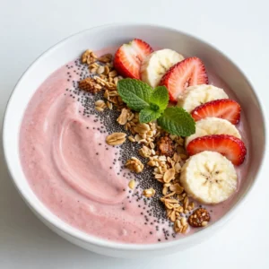 Strawberry Banana Smoothie Bowl Refreshing and Creamy