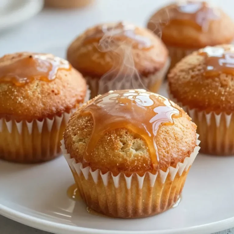 To make Maple Glazed Donut Muffins, you will need the following: - 1 ¾ cups all-purpose flour - ½ cup granulated sugar - 2 teaspoons baking powder - ½ teaspoon salt - ½ teaspoon ground cinnamon - 1 large egg - ¾ cup whole milk - ¼ cup unsalted butter, melted - 1 teaspoon vanilla extract - ½ cup maple syrup (for glaze) - 1 tablespoon milk (for glaze) - 1 tablespoon butter, melted (for glaze) Each ingredient plays a key role. The flour forms the base, while sugar adds sweetness. Baking powder helps the muffins rise, and salt enhances flavor. Cinnamon gives warmth, and egg adds richness. Milk keeps them moist, while butter adds a rich taste. Lastly, vanilla and maple syrup create a delightful glaze. You can swap some ingredients if needed. Here are a few ideas: - Use almond or oat milk instead of whole milk for a dairy-free option. - Substitute coconut oil for unsalted butter to keep it dairy-free. - You can use brown sugar instead of granulated sugar to enhance the flavor. - Replace all-purpose flour with a gluten-free blend for gluten-free muffins. These swaps will still result in tasty muffins. When choosing ingredients, quality matters. Use fresh eggs and milk for the best taste. For the maple syrup, select pure maple syrup, not imitation syrup. Pure syrup adds a deep flavor, while imitation lacks the same richness. Make sure to measure flour correctly. Too much flour can make muffins dry. Spoon the flour into your measuring cup and level it off. This simple step ensures great results. Using these tips will elevate your maple glazed donut muffins to a new level. Enjoy every bite! {{ingredient_image_1}} First, preheat your oven to 350°F (175°C). This step is key to baking the muffins just right. Next, grease a muffin tin with 12 cups or use paper liners. In a large bowl, mix together 1 ¾ cups of all-purpose flour, ½ cup of granulated sugar, 2 teaspoons of baking powder, ½ teaspoon of salt, and ½ teaspoon of ground cinnamon. Whisk these dry ingredients well. In another bowl, combine 1 large egg, ¾ cup of whole milk, ¼ cup of melted unsalted butter, and 1 teaspoon of vanilla extract. Whisk until smooth. Now, pour the wet mix into the dry mix. Gently stir until just combined. Remember, it’s okay if a few lumps remain. Now it’s time to fill the muffin tin. Divide the batter evenly among the cups, filling each about ⅔ full. Bake the muffins in the preheated oven for 18-20 minutes. To check if they are done, insert a toothpick into the center. If it comes out clean, the muffins are ready. Once baked, remove them from the oven and let them cool in the tin for about 5 minutes. After that, transfer them to a wire rack. While the muffins cool, prepare the maple glaze. In a small bowl, mix ½ cup of maple syrup, 1 tablespoon of melted butter, and 1 tablespoon of milk. Whisk until smooth. When the muffins are still warm, dip the tops into the glaze. Allow the excess to drip off. Let them sit for a few minutes to let the glaze set. That’s it! Your maple glazed donut muffins are ready to enjoy! To get a nice, soft muffin, mix the batter gently. Overmixing can make them tough. You want some lumps in the batter. This helps keep them light and fluffy. Bake them until a toothpick comes out clean. If you bake too long, they can dry out. Always use fresh ingredients for the best taste. Check your baking powder; it must be active. Use fresh eggs and whole milk for creaminess. Fresh ingredients make a big difference in flavor. Maple syrup should be pure for the best glaze. Store your muffins in an airtight container. They stay fresh for about three days. You can also freeze them for later. Wrap each muffin in plastic wrap before freezing. They will keep well for up to three months. Just thaw them at room temperature when you want one. Pro Tips Use Fresh Ingredients: Always use fresh baking powder and spices for the best flavor and rise in your muffins. Don’t Overmix: Mix the batter until just combined. Overmixing can lead to dense muffins. Cool Before Glazing: Allow muffins to cool slightly before dipping in the glaze to prevent it from melting off. Experiment with Flavors: Try adding chopped nuts, chocolate chips, or dried fruit to the batter for a unique twist. {{image_2}} You can easily change the flavor of your maple glazed donut muffins. For a chocolate twist, add ½ cup of cocoa powder to the dry mix. This gives the muffins a rich, chocolatey taste while keeping the maple glaze. For a fun maple bacon flavor, mix in some crispy bacon bits. The salty bacon pairs well with the sweet glaze, making a perfect treat. If you need a gluten-free option, use a gluten-free all-purpose flour blend. Make sure it contains xanthan gum for the right texture. Follow the same steps in the recipe. The muffins will still turn out light and fluffy, just like the original. Everyone will love these gluten-free treats! Want to make mini muffins? Just use a mini muffin tin instead of a regular one. Fill each cup halfway with the batter. Bake for about 12-15 minutes. Mini muffins are perfect for parties or snacks. They are cute and easy to eat! You can enjoy them warm with the maple glaze, just like the bigger ones. To keep your maple glazed donut muffins fresh, store them in an airtight container. Place a paper towel inside the container to absorb moisture. This helps to prevent sogginess. Keep the muffins at room temperature for up to two days. If you want to keep them longer, use the fridge. You can freeze these muffins for later enjoyment. Let them cool completely after baking. Wrap each muffin tightly in plastic wrap. Then, place the wrapped muffins in a freezer bag. They can last in the freezer for up to three months. To enjoy, simply thaw them in the fridge overnight or warm them in the oven. When stored properly, these muffins last about two days at room temperature. In the fridge, they can last up to a week. If frozen, they maintain quality for about three months. Always check for any signs of spoilage before eating. Yes, you can make these muffins ahead of time. Bake and cool them first, then store them. Place the muffins in an airtight container. They will stay fresh for about three days at room temperature. You can also freeze them for longer storage. Just wrap each muffin in plastic wrap and then place them in a freezer bag. When you're ready to enjoy, thaw them overnight in the fridge. If you do not have maple syrup, there are other options. You can use honey or agave syrup as a substitute. Both will add sweetness and flavor. If you want a different taste, try using brown sugar mixed with a little water. This will give you a sweet glaze, though it won't have that maple flavor. Donut muffins and donuts are not the same. Donuts are fried or baked, while donut muffins are baked in a muffin tin. Donut muffins have a cake-like texture, similar to muffins. They often have a sweeter taste and are usually topped with glaze. Donuts can be filled or topped in many ways, while donut muffins are simpler. Both are delicious and great for breakfast or snacks! You learned about key ingredients and their substitutes for perfect muffins. We covered step-by-step instructions and how to glaze them just right. I also shared tips for great texture and storing muffins. You can try fun variations like gluten-free or mini muffins. Remember, muffins stay fresh longer when stored correctly. With these insights, you can bake muffins with confidence. Enjoy making your delicious treats and share them with your loved ones. Happy baking!